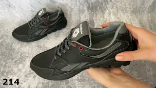 Мужские кожаные кроссовки Reebok Classic 214 black чёрные