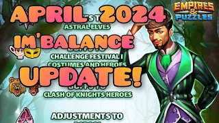 Empires & Puzzles April 2024 Balance Update - Gloves Off ...its Rantin' Time!! 🫣👊