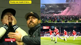 Crazy Fan Reactions, Ryan Reynolds & Mcelhenney Shed Tears as Wrexham gets Promoted 👀