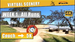 Couch To 5K Week 1 - All runs | Start Running | Virtual Scenery with Timer 4K