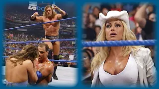 Triple H and Kurt Angle vs. T&A - Trish Stratus at ringside: SmackDown!, Sep. 14, 2000