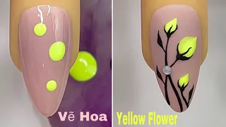 Easy Yellow Flower Nails Art For Beginner 💖Vẽ Hoa Xuân Hè 💅New Nails Design 💝 New Nails
