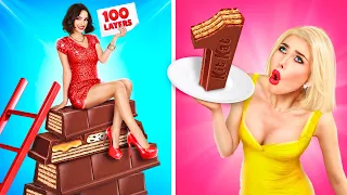 100 Layers of Chocolate Food Challenge | Giant Food And Extreme War For 24 HRS by RATATA POWER