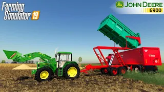 Farming Simulator 19 - JOHN DEERE 6900 With A TEHNOSTROJ UP 12 Trailer Loads Wheat Into A Truck