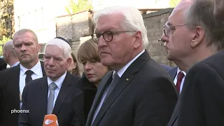 Bundespräsident Steinmeier vor der Synagoge in Halle (10.10.)