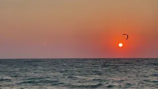 Sunset and Kiteboarding 4K - on the Aegean Sea at Theologos | 그리스 일몰