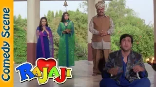 Govinda Comedy Scene - Mandir Scene - Rajaji - Raveena Tandon - Satish Kaushik -  IndianComedy