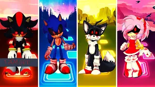 Shadow EXE vs Sonic EXE vs Tails EXE vs Amy EXE | Tiles Hop EDM Rush