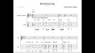 Reminiscing - Little River Band (guitar transcription w/tab)