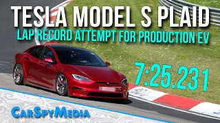 2023 Tesla Model S Plaid Track Pack Nürburgring Record Production EV Attempt For 7:25.231 Lap Time