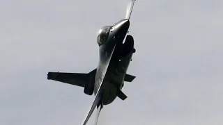 4Kᵁᴴᴰ Belgian Air Force F-16 Demo Team Practice Flight @ AIRPOWER Zeltweg Air Show