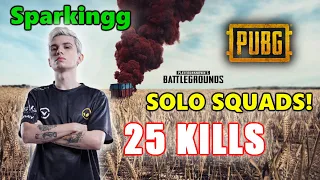 Sparkingg - 25 KILLS (3K DAMAGE) - SOLO SQUADS! - PUBG