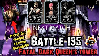 MK Mobile Fatal Dark Queen's tower Battle 195 Super Hard Easy Win Strategy