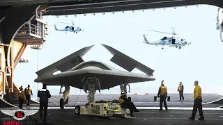 US The Mysterious Jet Aircraft on US Navy Aircraft Carrier in Mediterranean Sea!