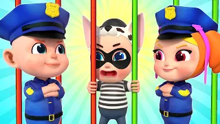 Rescue Baby's Toys - Police Officer Song + Wheels On The Bus | More Nursery Rhymes & Rosoo Kids Song