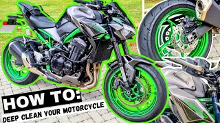 HOW To DEEP Clean Your Motorcycle With AMAZING Results! - Kawasaki Z900