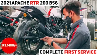 2021 TVS Apache RTR 200 4V First Service | Service Cost | Complete Service Explained | Lokesh Pimple
