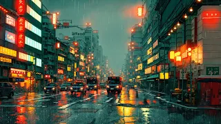 Heavy Rain In Hong Kong🌙 Late night  rain mix ~ Lofi hip hop