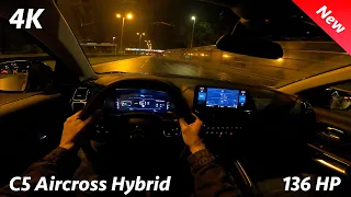 Citroen C5 Aircross 2024 Night POV drive Review 4K (136 HP e-DCS6 Mild Hybrid, consumption)