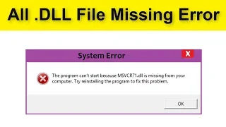 How To Fix All .DLL File Missing Error In Windows 10/8/7 || Simple Method