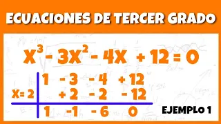 Resolver ECUACIONES DE TERCER GRADO por el método ruffini / Ejemplo 1