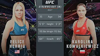 Felice Herrig Vs. Karolina Kowalkiewicz : UFC 4 Gameplay (Legendary Difficulty) (AI Vs AI) (PS5)