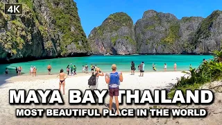 【🇹🇭 4K】Walking Maya Bay Thailand MOST BEAUTIFUL PLACE IN THE WORLD | Jan 2022