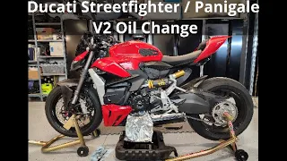 Ducati V2 Streetfighter and Panigale V2 Oil Change Procedure
