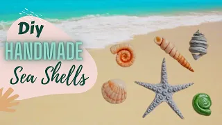 How to make Seashells with Homemade #Airdryclay without Mould |Seashells with #coldporcelainclay|