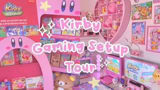 Kirby Gaming Setup Tour 🎀 Kawaii Pink PC Desk Setup ☁️ | Dreamland Gem