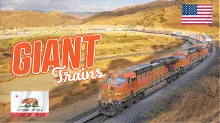 Giant Trains | Kilometers long and 30,000 HP strong | The Tehachapi Loop in the United States