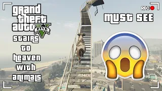 STAIRS TO HEAVEN WITH ANIMALS | GTA MODS | GTA COW MOD