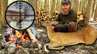 Scope Hunting Wild Deer, Smoke House Meat in Canadian Bush! | ASMR (Silent)