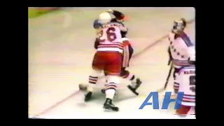 NHL Oct. 2, 1979 Dave Maloney,NYR v Garry Howatt,NYI New York Rangers New York Islanders