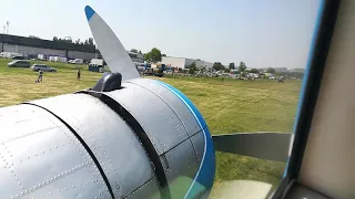 Lisunov Li-2 startup from inside at LHBS. Only working Li-2 in the world