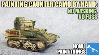 Hand-Painting Caunter Camo for Early War British Vehicles [How I Paint Things]