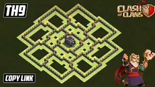 New Best TH9 Base 2023 | COC Town Hall 9 Hybrid/Trophy Base Design with Copy Link - Clash of Clans