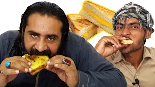 Tribal People Try Grilled Cheese For The First Time | Villagers Try American Grilled Sandwich