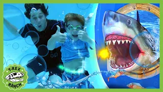 Giant Shark Toy Surprise Egg! - T-Rex Ranch Kids Adventures