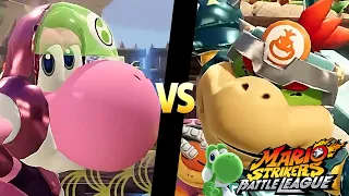 Mario Strikers Battle League Team Yoshi vs Team Bowser Jr in Jungle Retreat