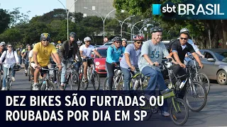 Dez bikes são furtadas ou roubadas por dia em SP | SBT Brasil (24/06/23)