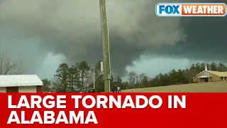 Large Tornado Moves Through Billingsley, Alabama