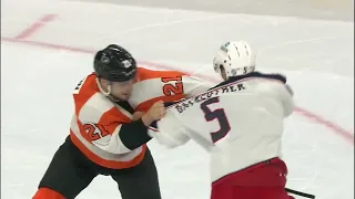 Andrew Peeke Pushes Opponent Into Own Goalie, Gavin Bayreuther Cross Checks Oskar Lindblom