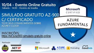 Simulado Online Gratuito AZ-900 e com certificado: teste seus conhecimentos sobre Azure e cloud!