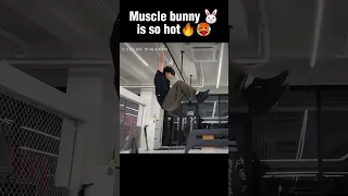 Muscle bunny 🐰 is so strong 🥵🔥 #jungkook #bts #shorts