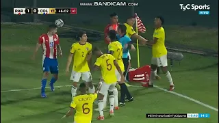 Wilmar Barrios Red Card Challenge vs Paraguay | Paraguay 1-1 Colombia