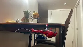 Spiderman web swinging stop motion