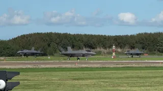 [4K] 5x F-35's Take offs Leeuwarden Airbase EHLW