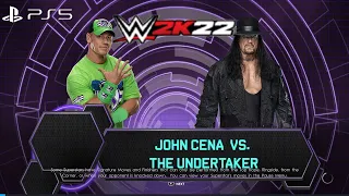 WWE 2K22 (PS5) - THE UNDERTAKER vs JOHN CENA GAMEPLAY | WRESTLEMANIA 34 (1080P 60FPS)