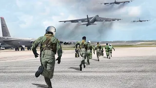 US Pilots Rush to Massive Smoky B-52s for Crazy Scramble Takeoff